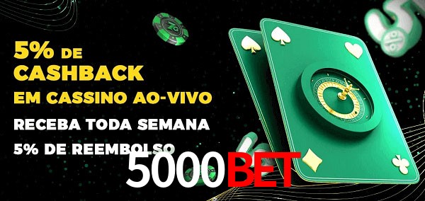 Promoções do cassino ao Vivo 5000bet